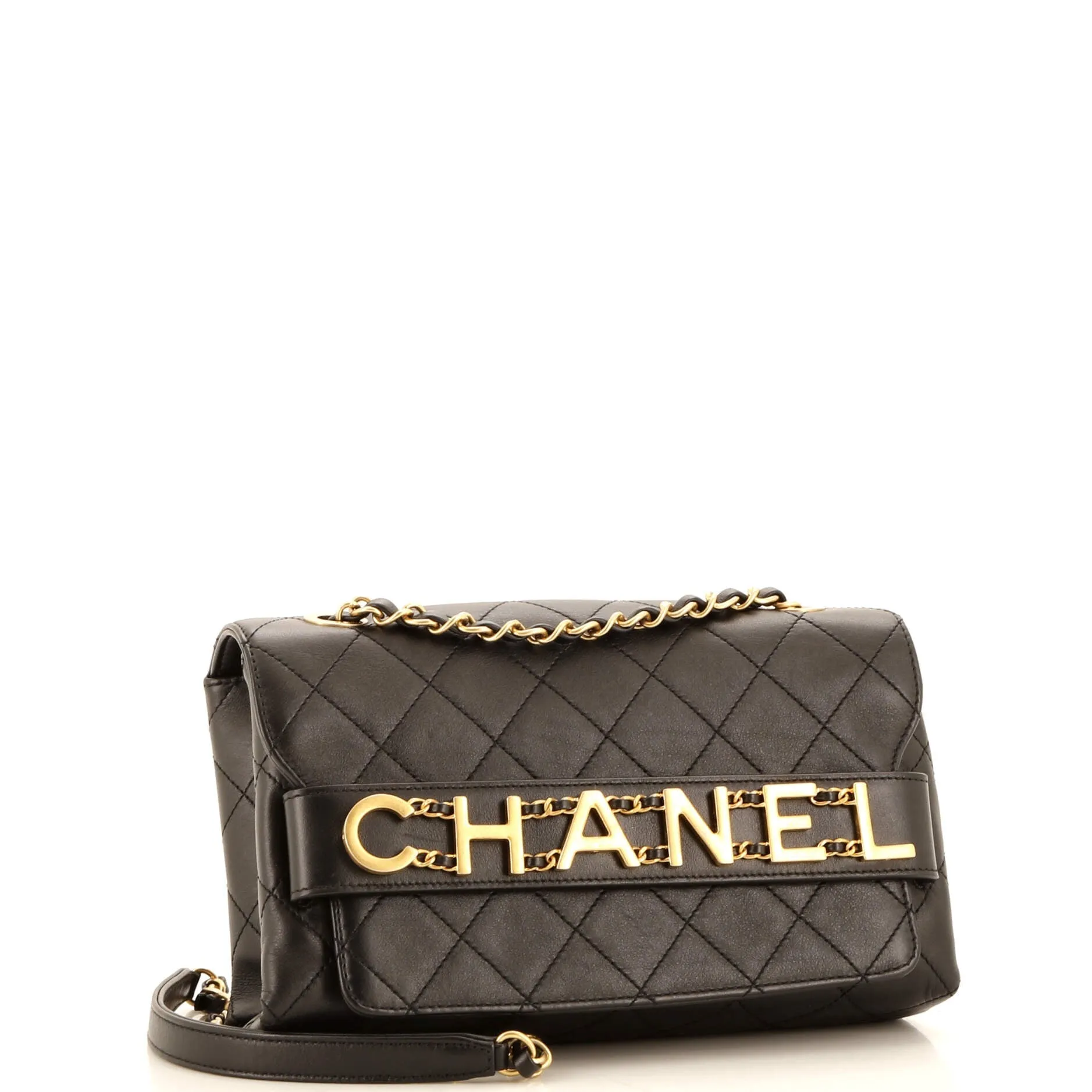 Chanel Logo Enchained Flap Bag Quilted