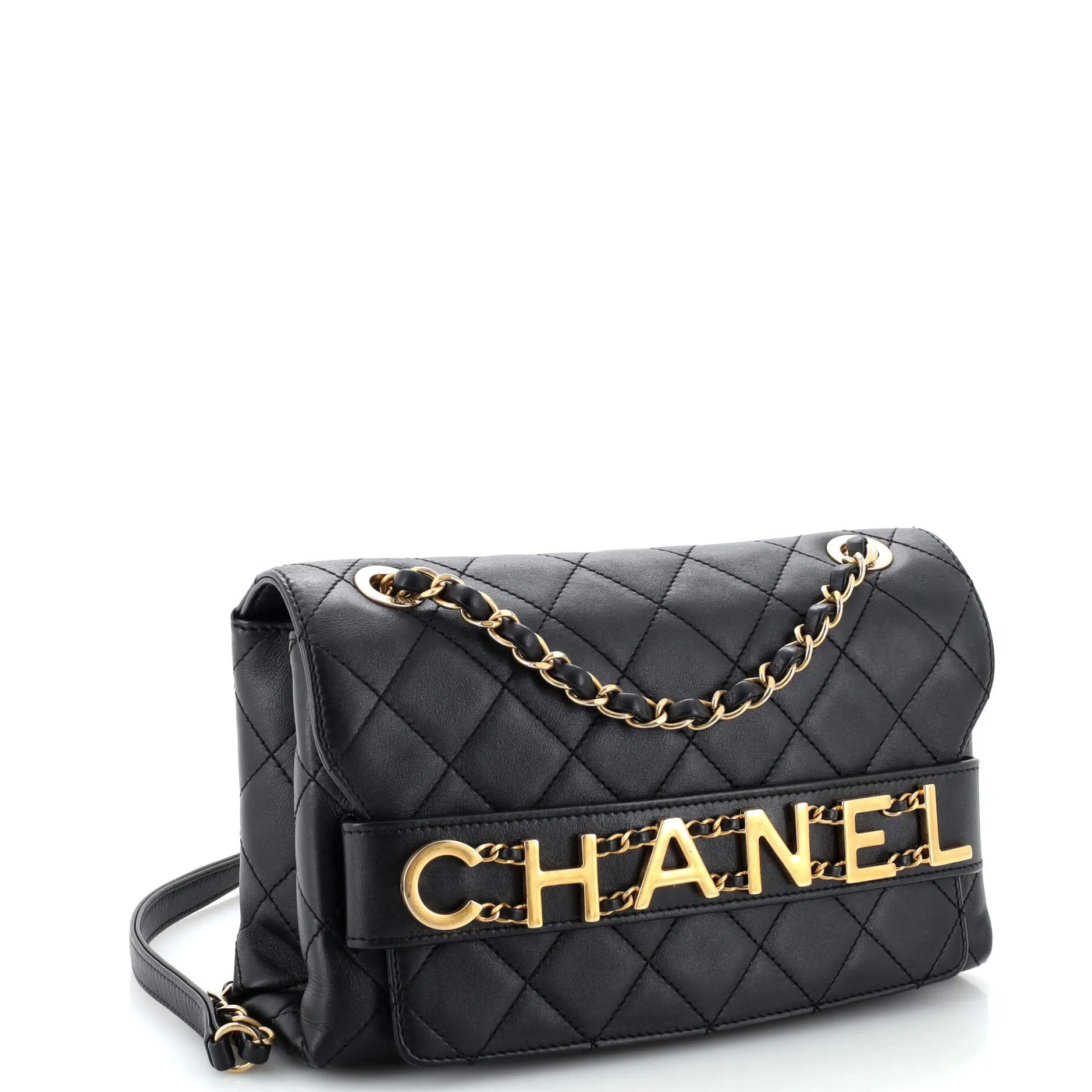 Chanel Logo Enchained Flap Bag Quilted