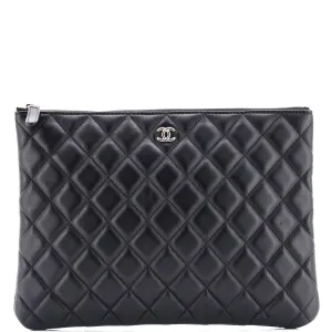 Chanel O Case Clutch Quilted Lambskin