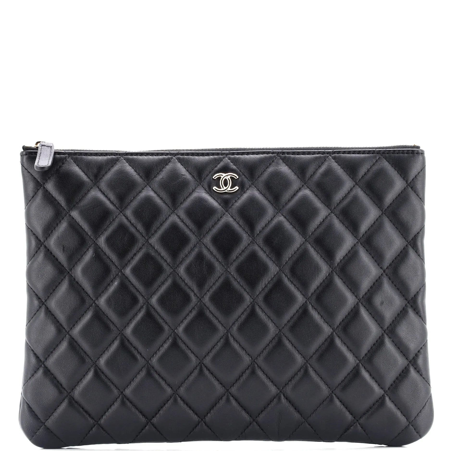 Chanel O Case Clutch Quilted Lambskin