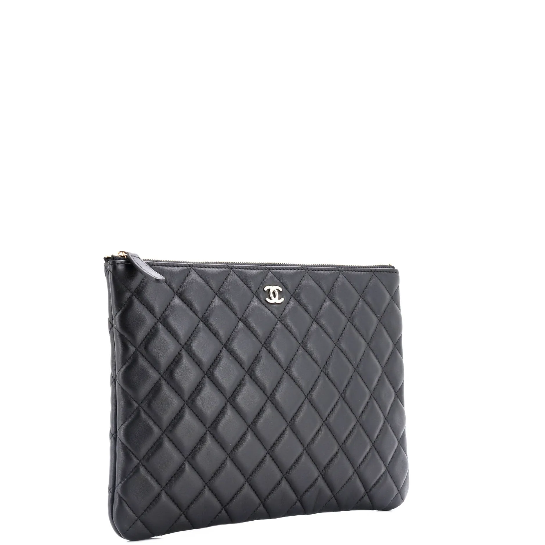 Chanel O Case Clutch Quilted Lambskin
