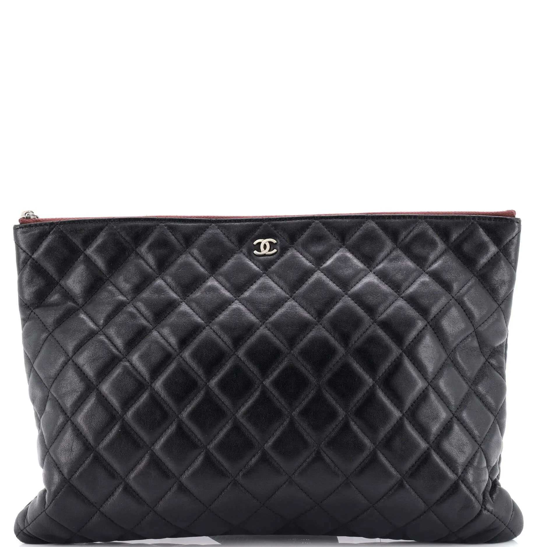 Chanel O Case Clutch Quilted Lambskin