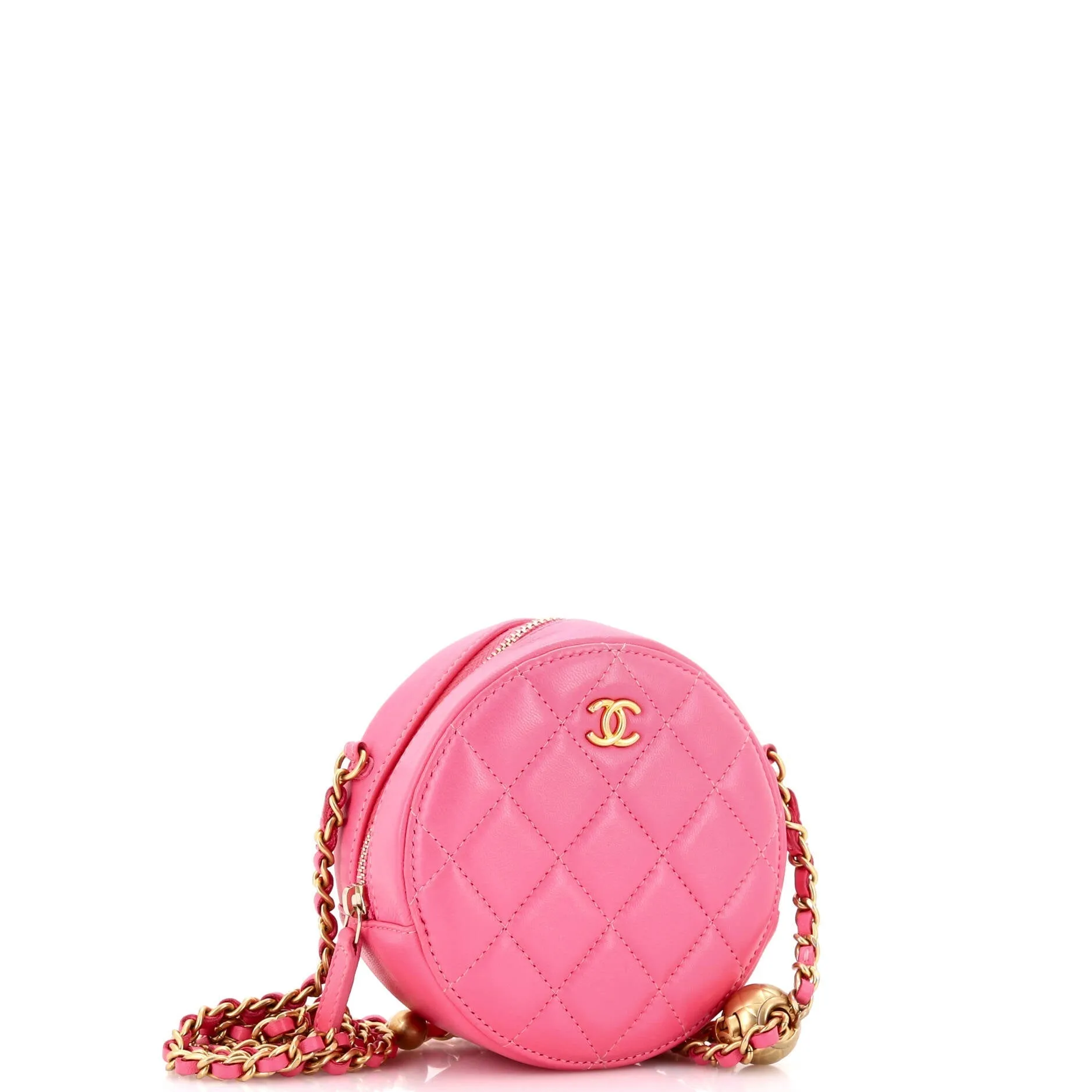 Chanel Pearl Crush Round Clutch With