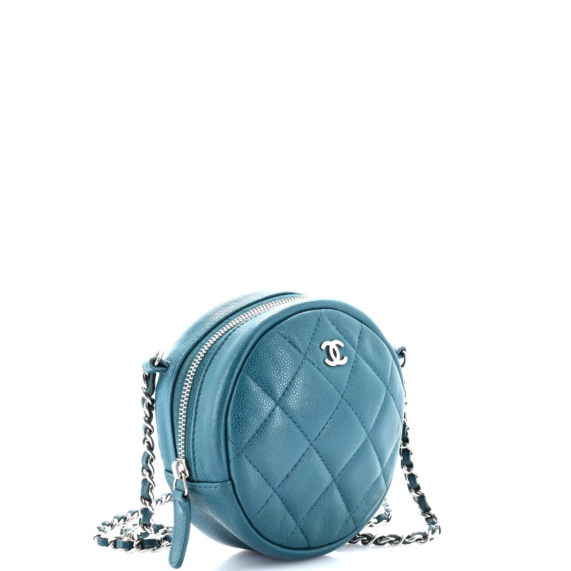 Chanel Round Clutch With Chain Quilted