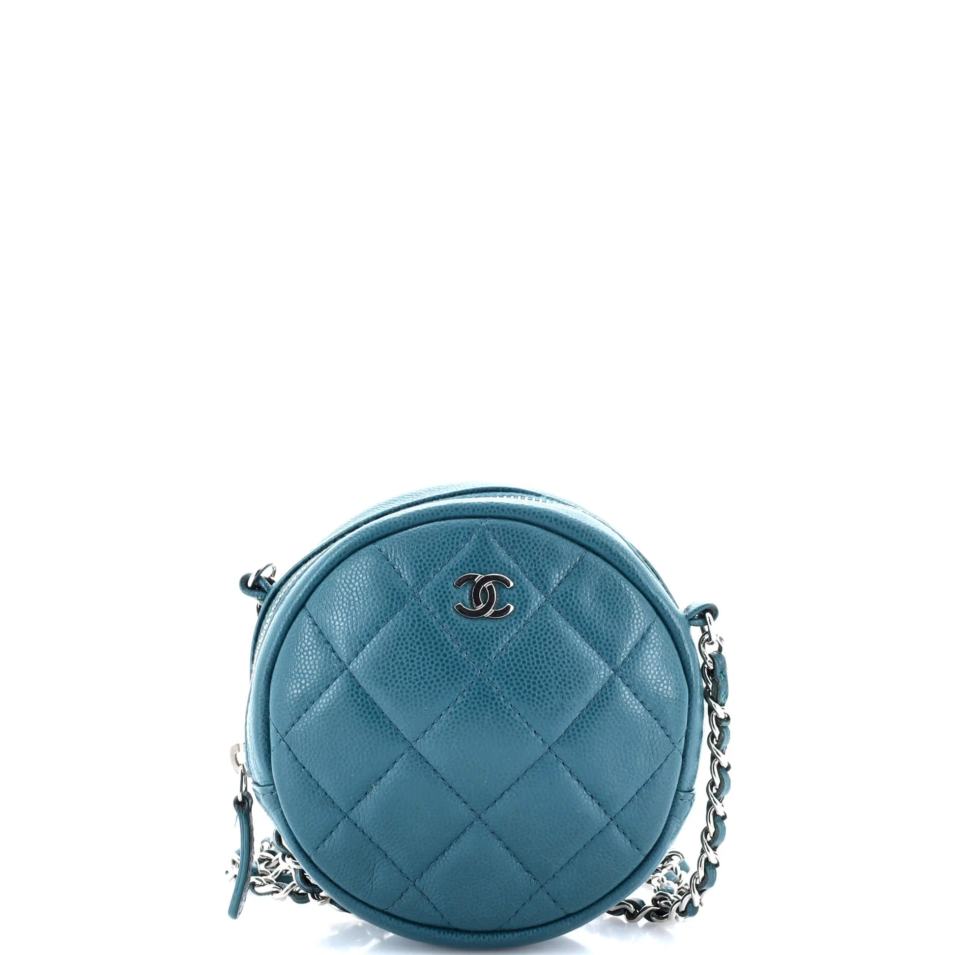 Chanel Round Clutch With Chain Quilted