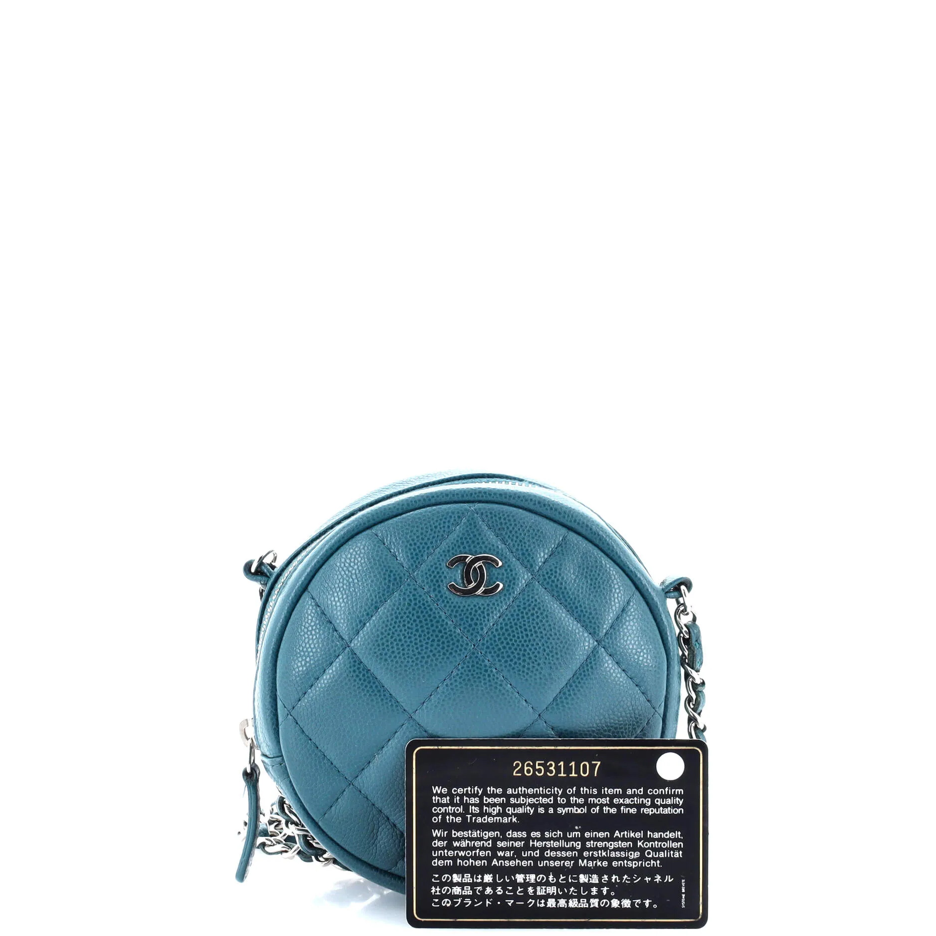 Chanel Round Clutch With Chain Quilted