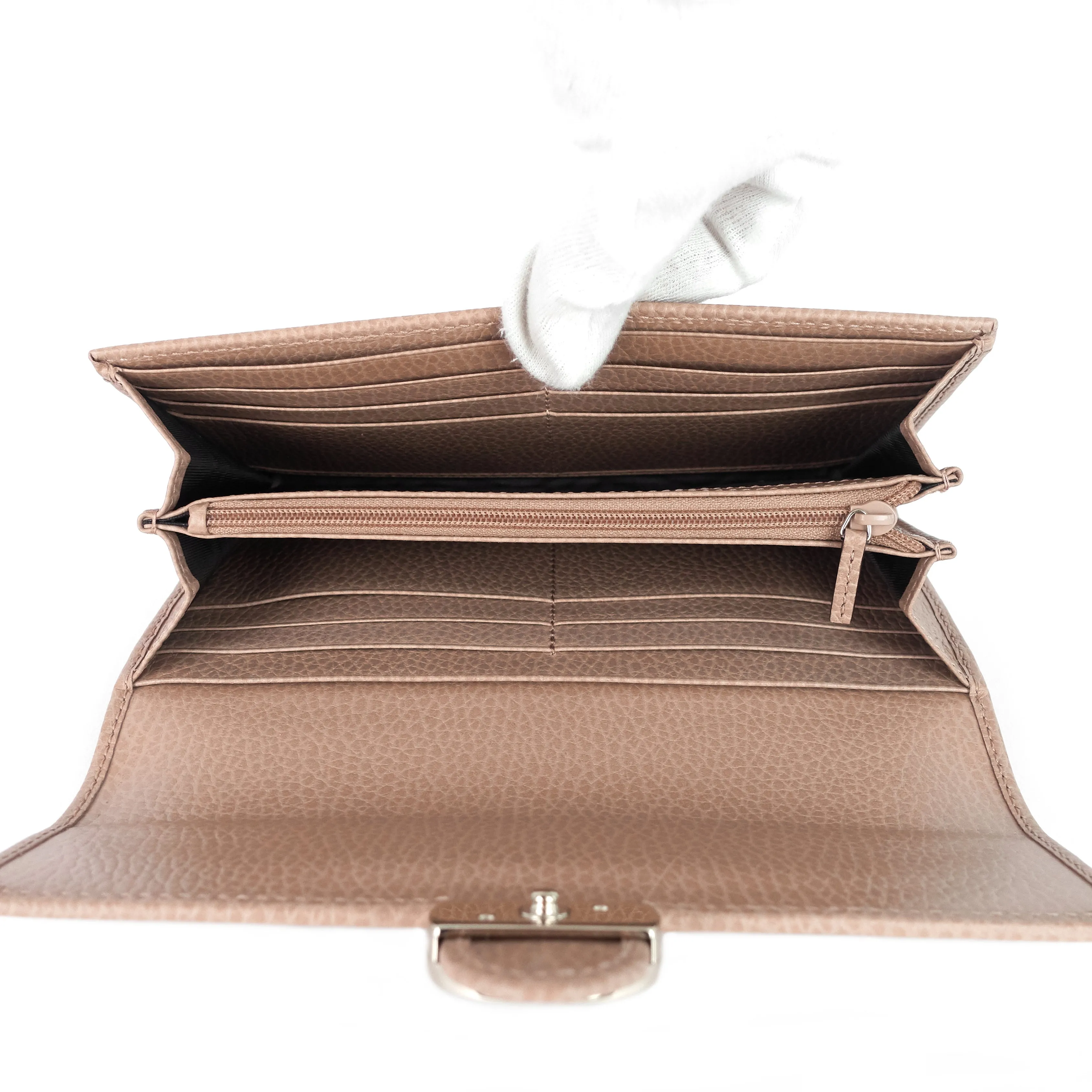 Dollar Interlocking G Continental Leather Wallet