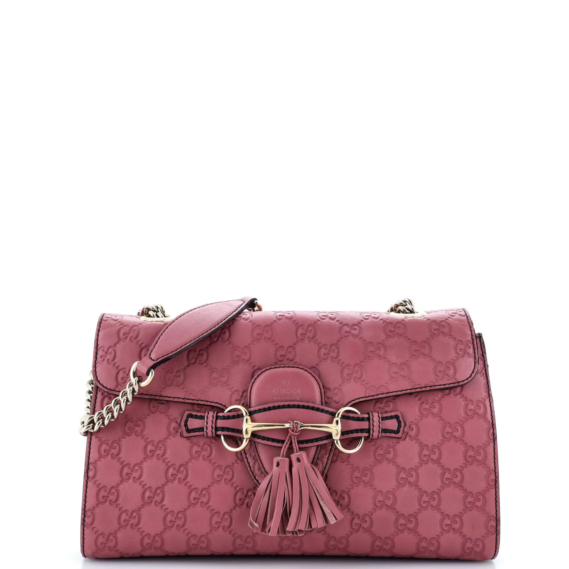 Emily Chain Flap Bag Guccissima Leather