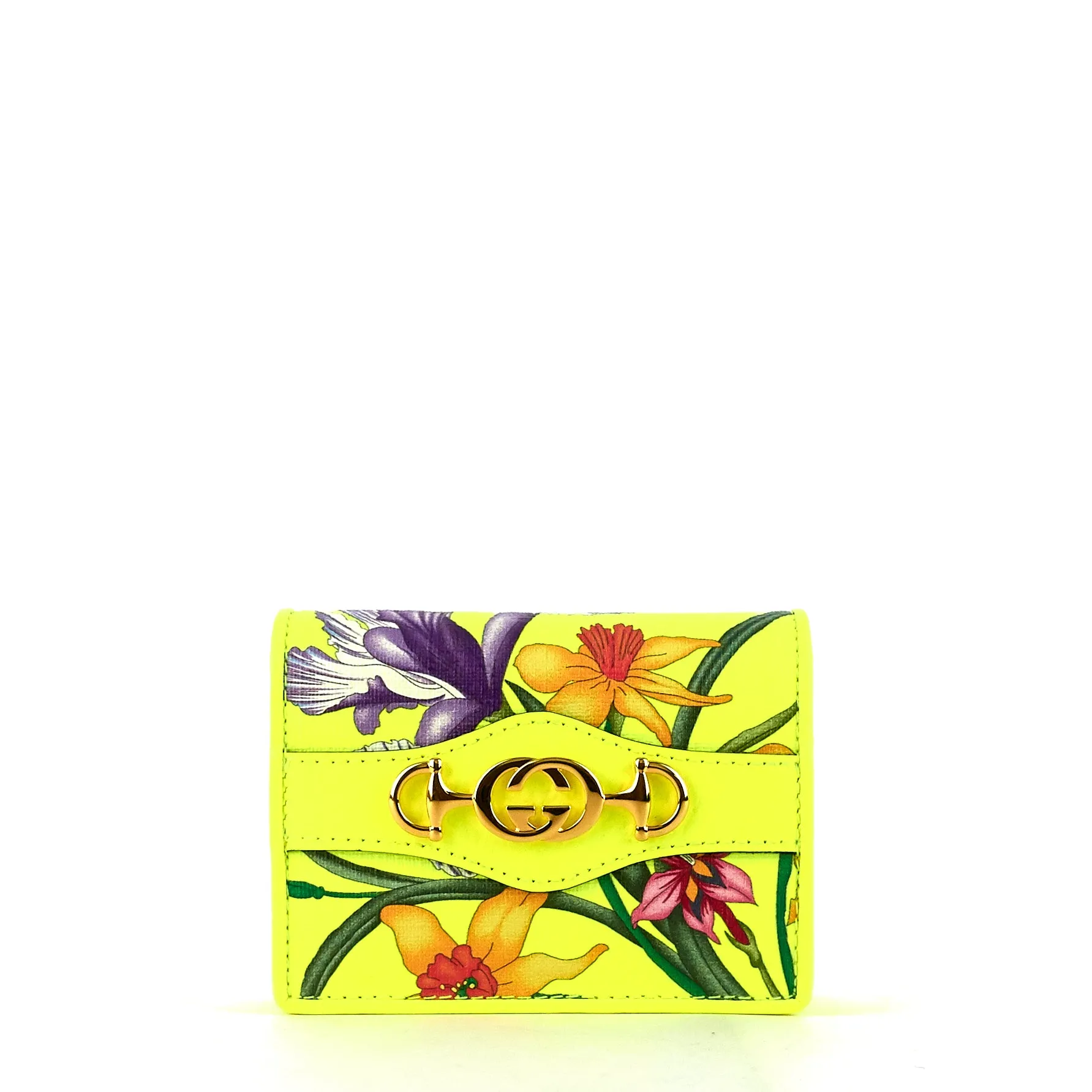 Flora Coated Canvas Flap Card Case