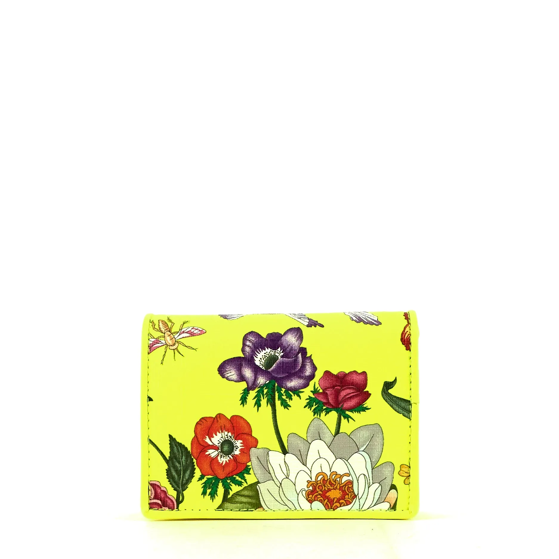 Flora Coated Canvas Flap Card Case