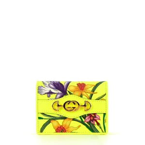 Flora Coated Canvas Flap Card Case