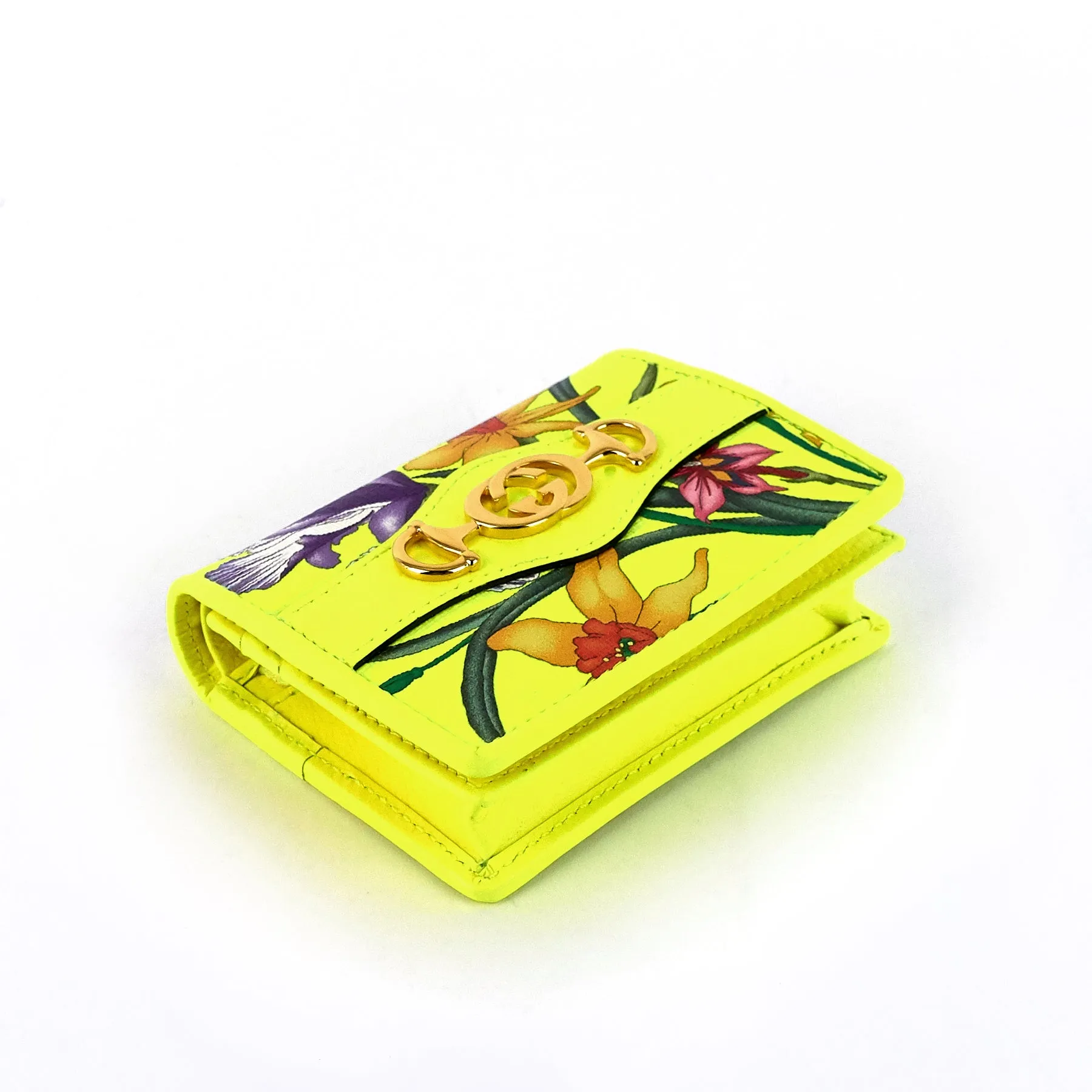 Flora Coated Canvas Flap Card Case