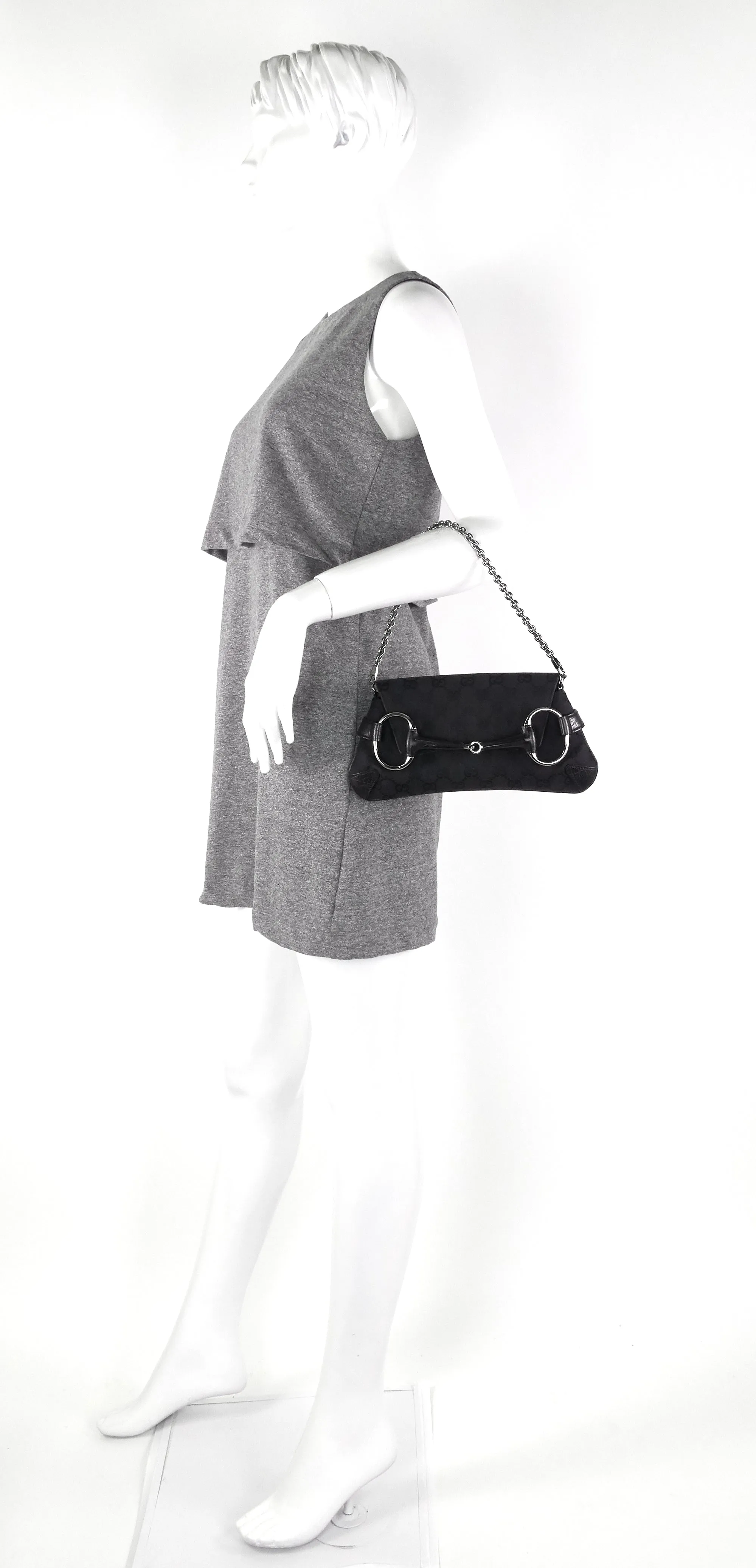 GG Canvas Horsebit Chain Clutch Bag
