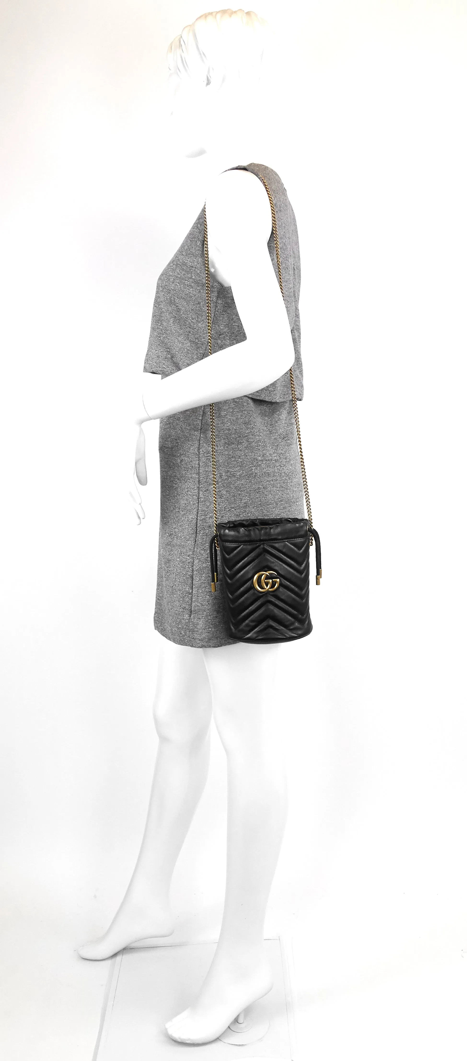 GG Marmont Leather Mini Bucket Bag