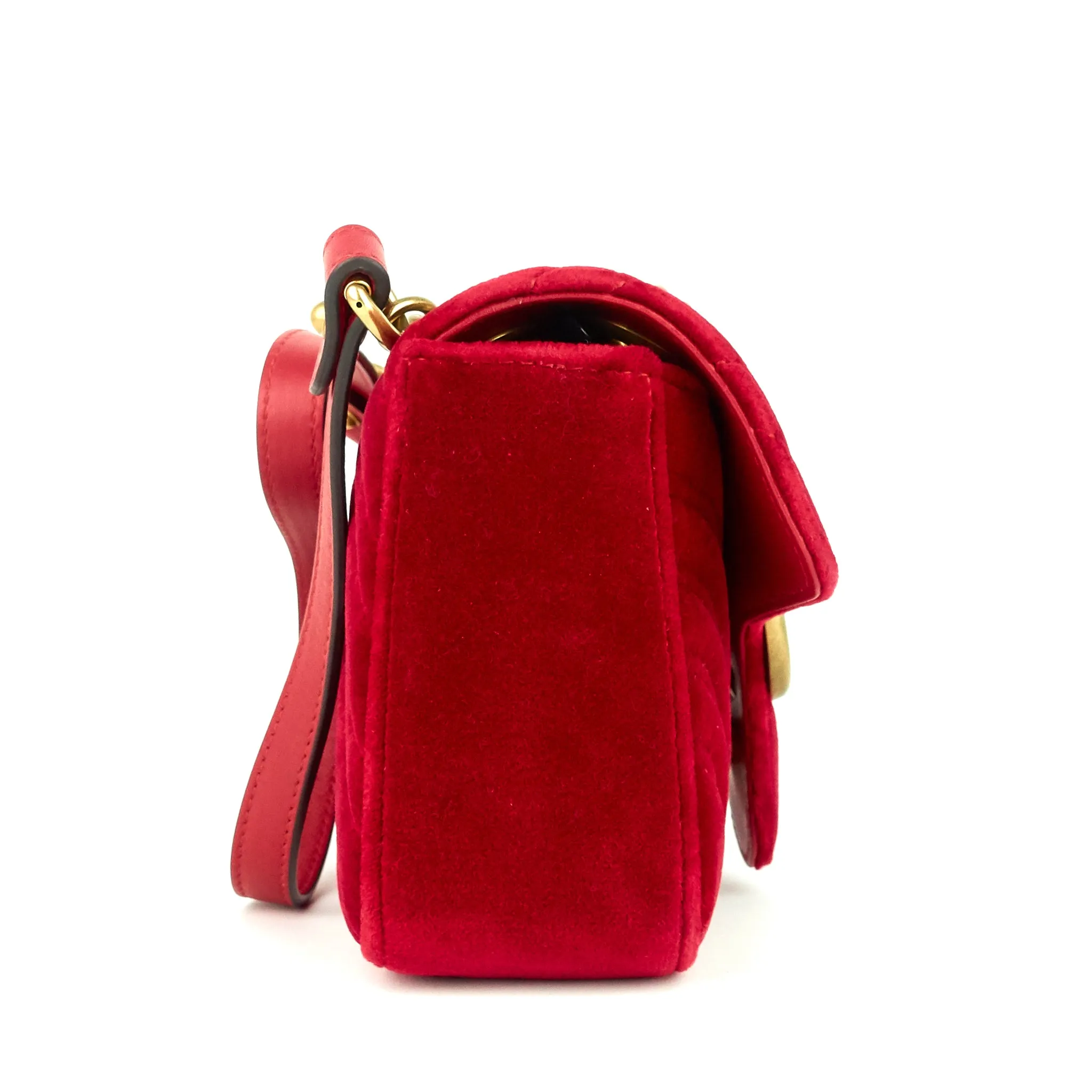GG Marmont Mini Chevron Velvet Bag