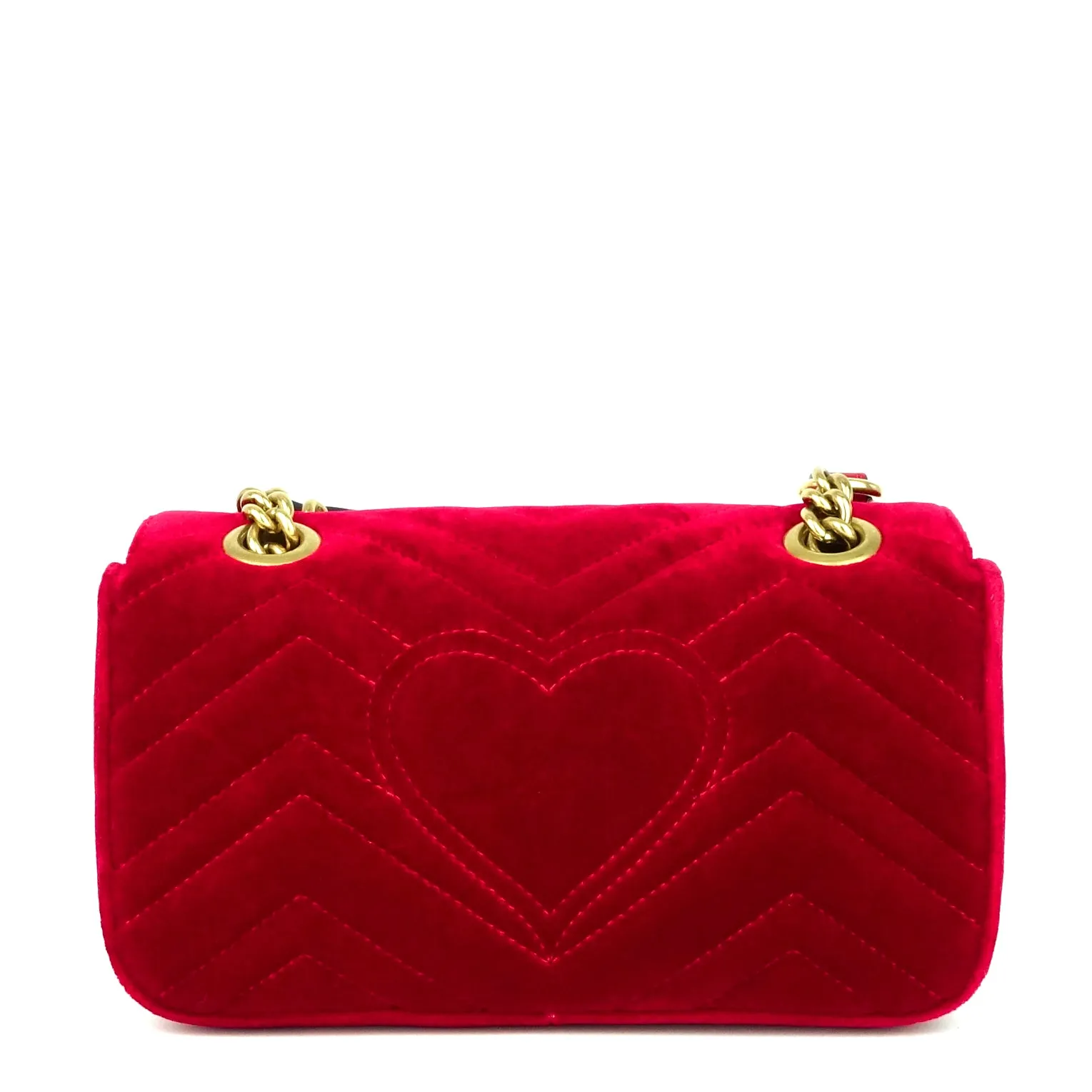 GG Marmont Mini Chevron Velvet Bag