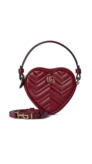 GG Marmont Mini Heart Bag - Rosso Ancora