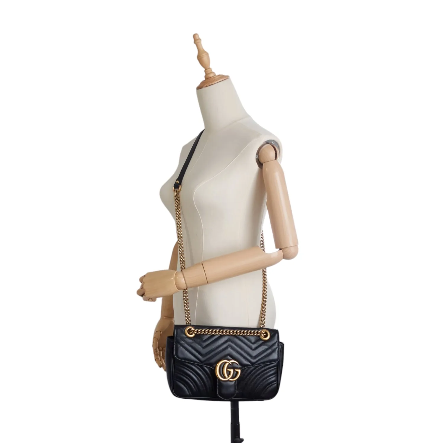 GG Marmont Small Leather Flap Bag