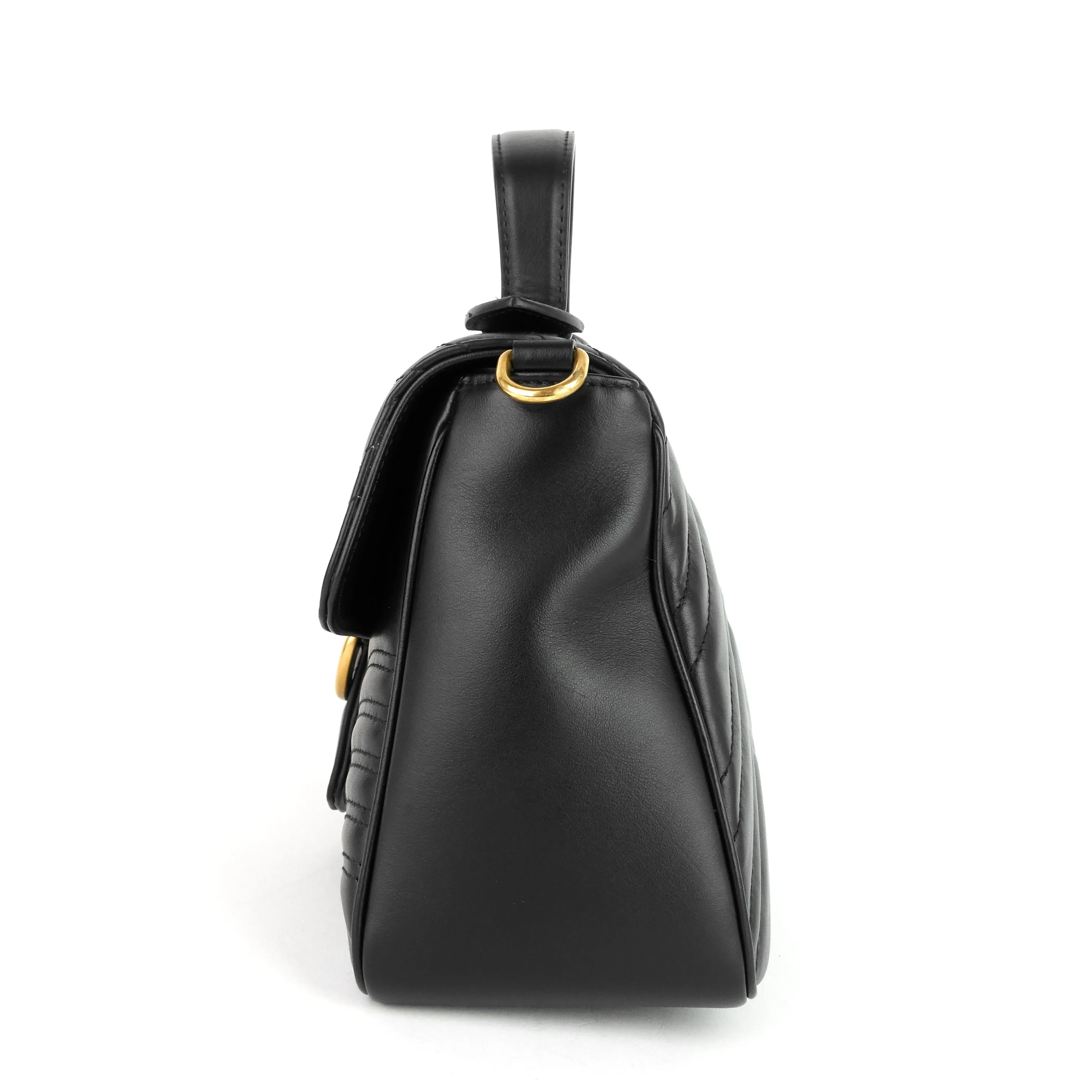 GG Marmont Small Matelass Calfskin Top Handle Shoulder Bag