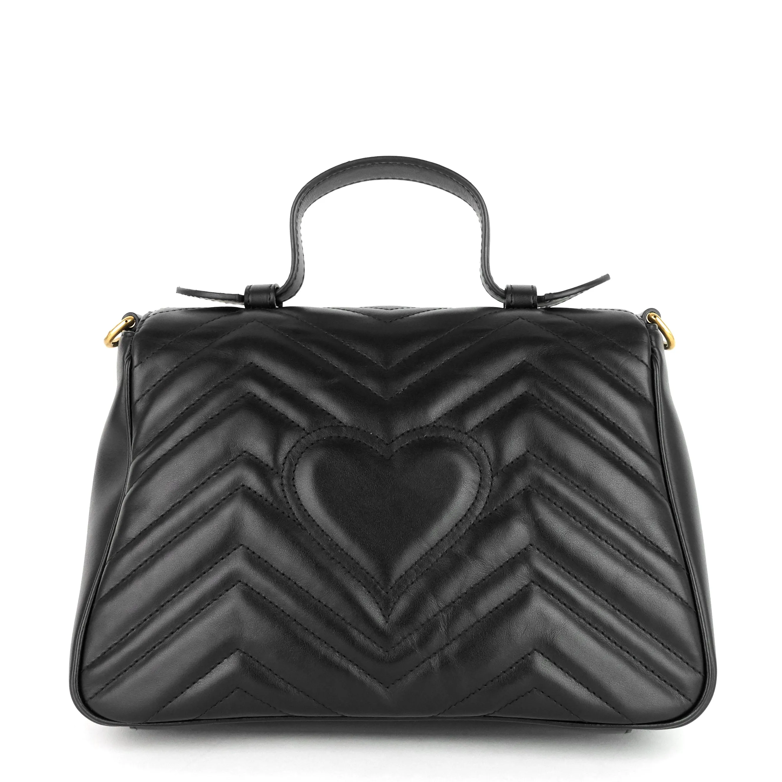 GG Marmont Small Matelass Calfskin Top Handle Shoulder Bag