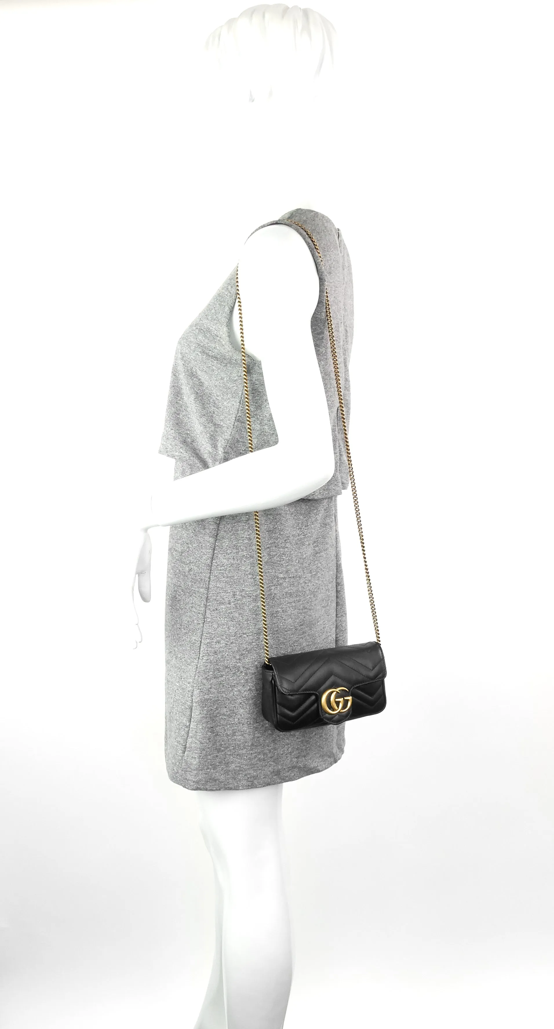 GG Marmont Super Mini Matelass Leather Bag