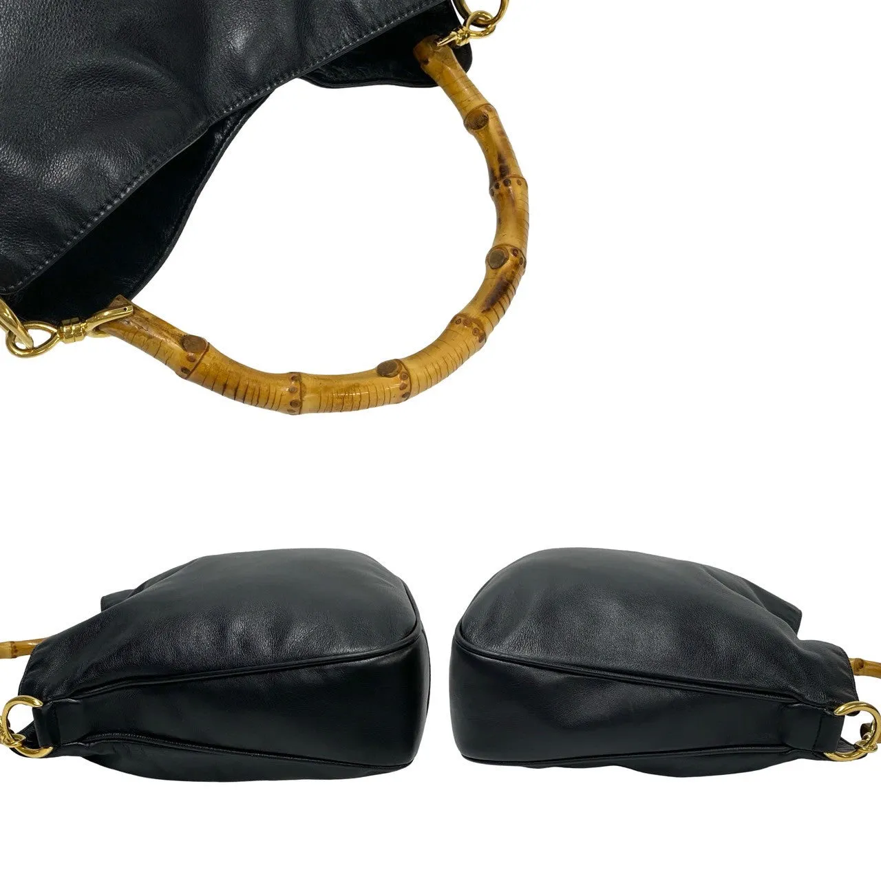 Gucci Bamboo Leather 2way Shoulder Bag