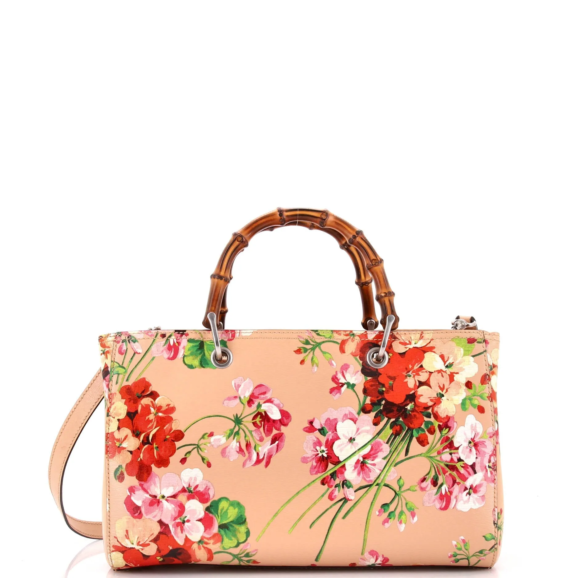 Gucci Bamboo Shopper Tote Blooms Print