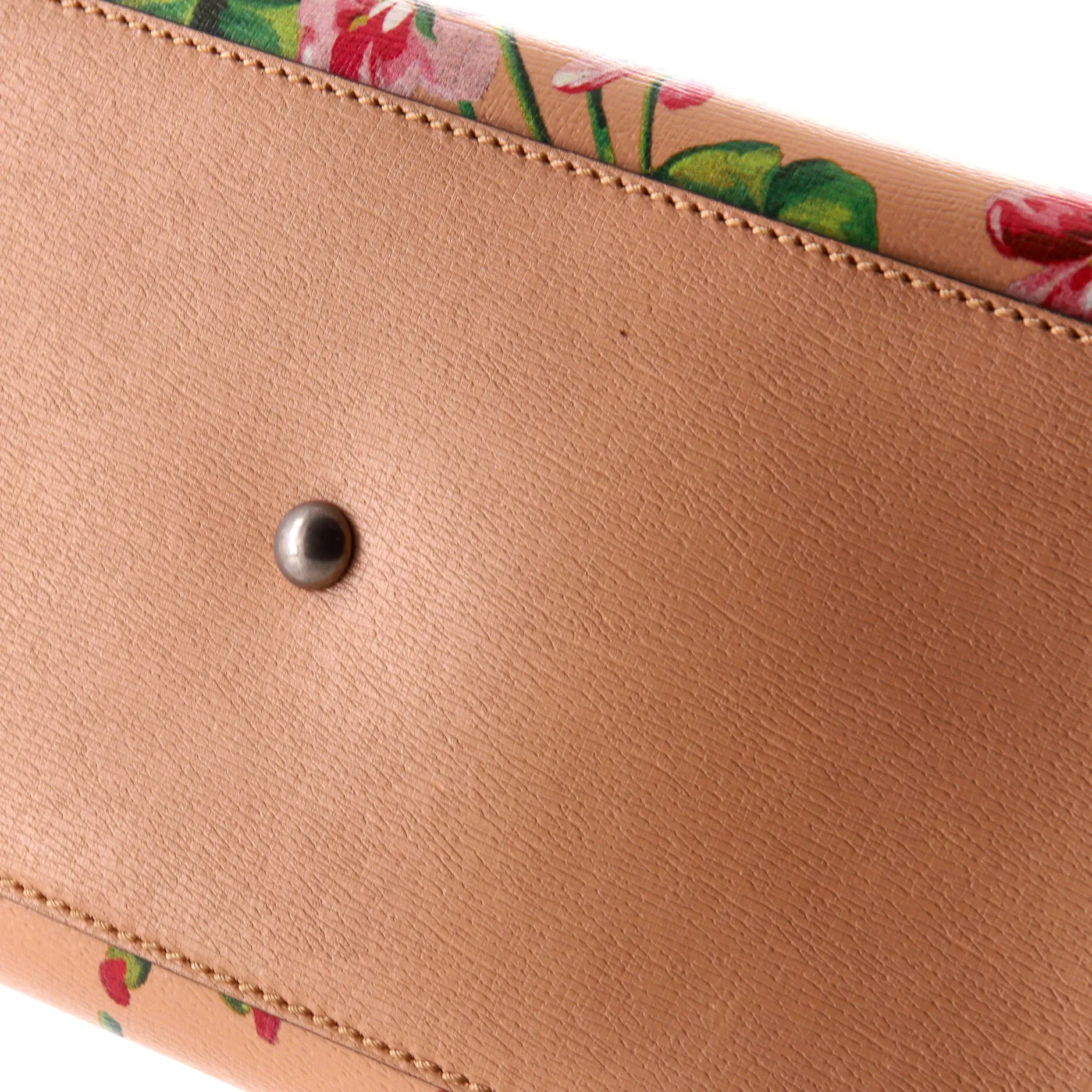 Gucci Bamboo Shopper Tote Blooms Print