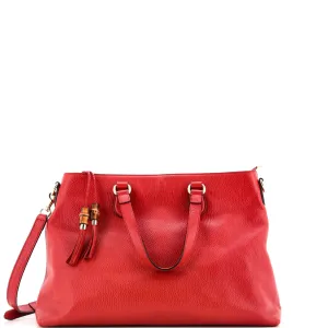 Gucci Bamboo Tassel Convertible Zip Tote