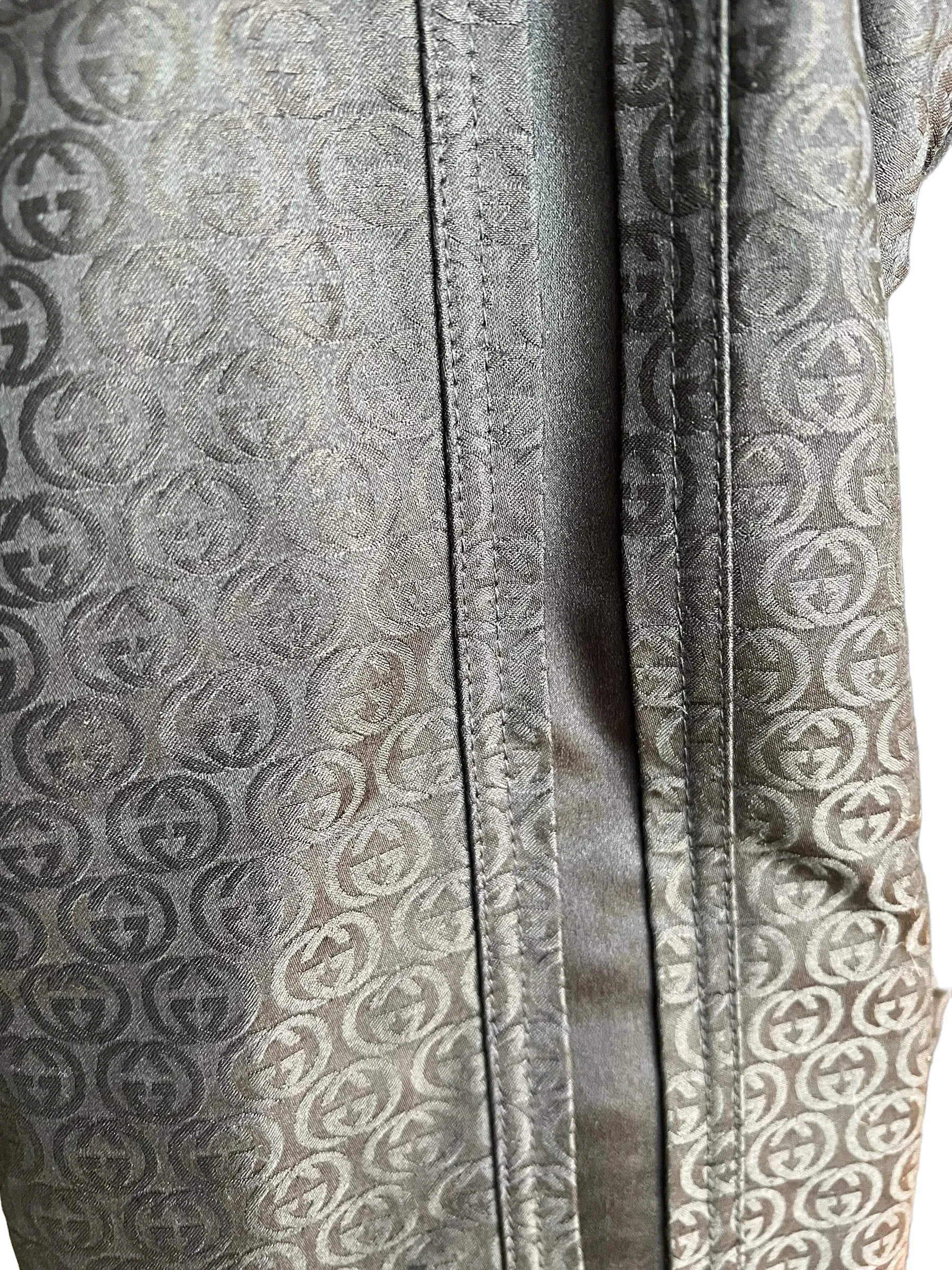 Gucci Black Silk Blend 2003 Tom Ford Interlocking G Size 42 Jacket