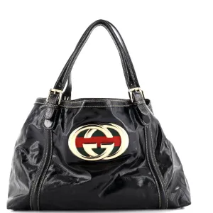 Gucci Britt Web Tote Dialux Coated