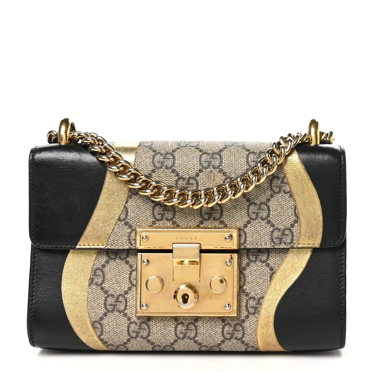 Gucci Calfskin Gg Supreme Small Padlock