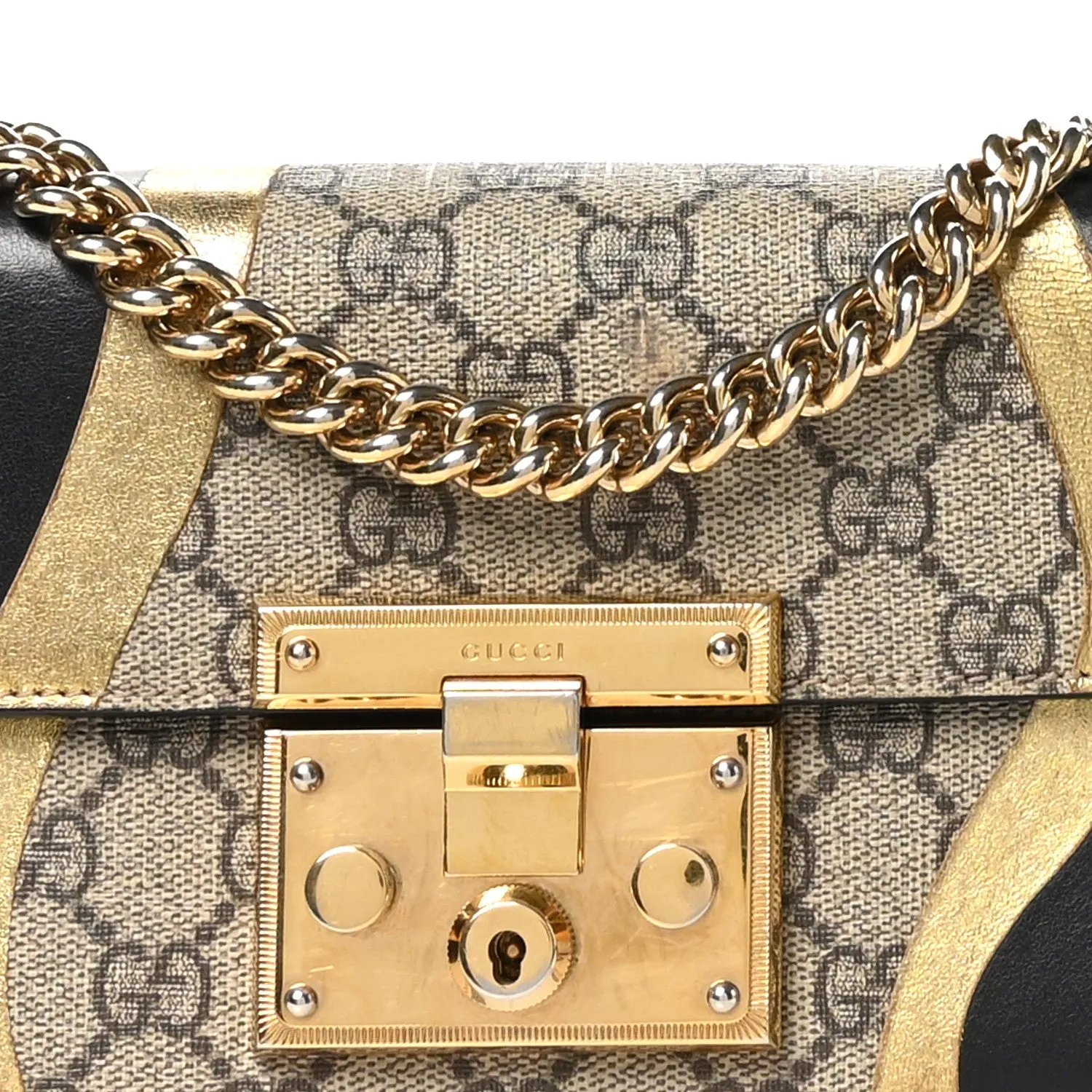 Gucci Calfskin Gg Supreme Small Padlock