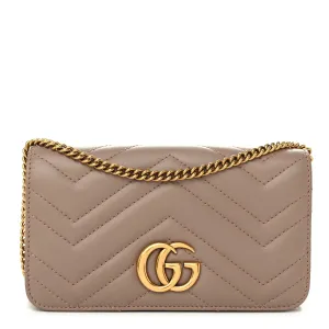 Gucci Calfskin Matelasse Gg Marmont Mini