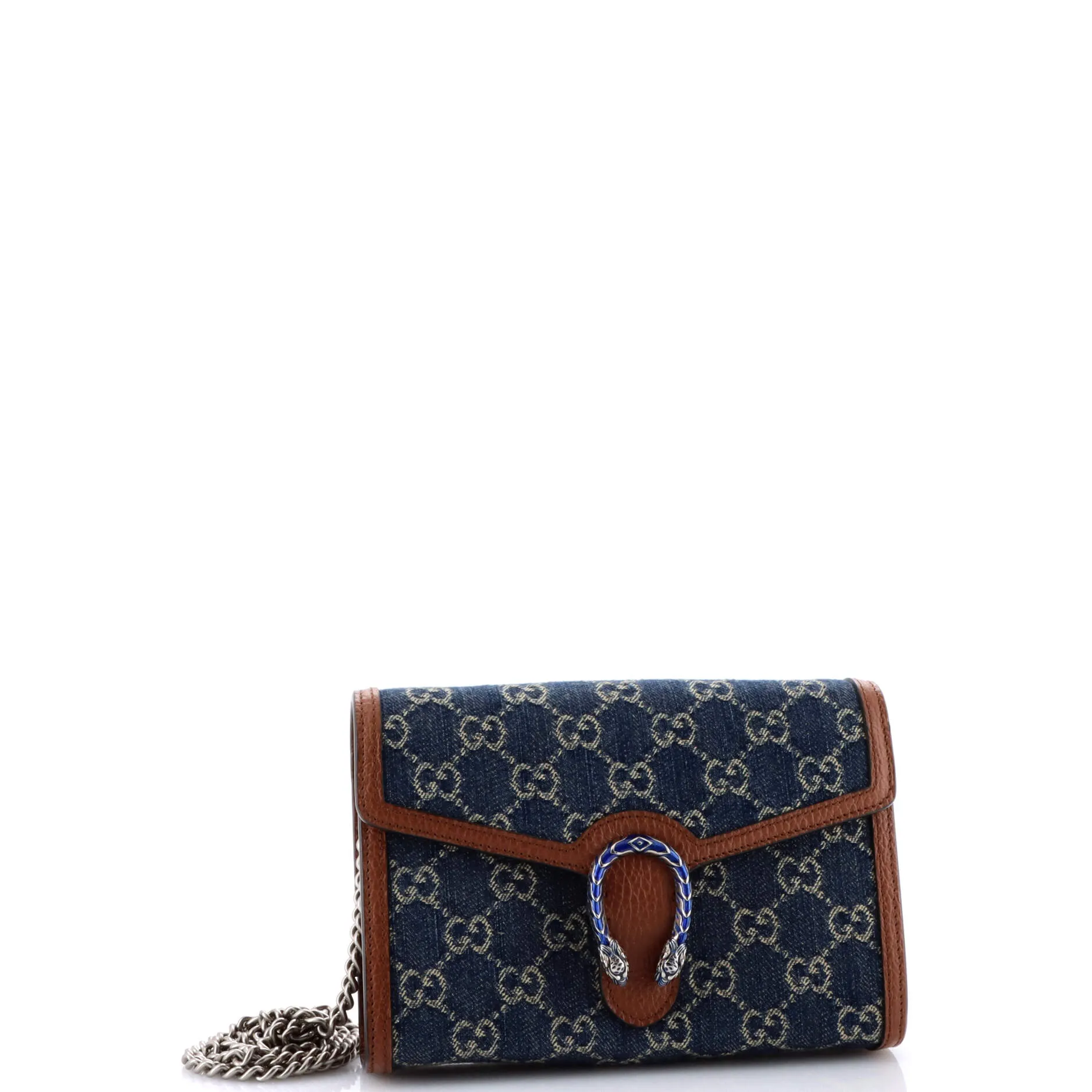 Gucci Dionysus Chain Wallet Gg Denim