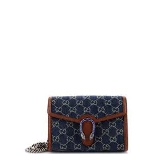 Gucci Dionysus Chain Wallet Gg Denim