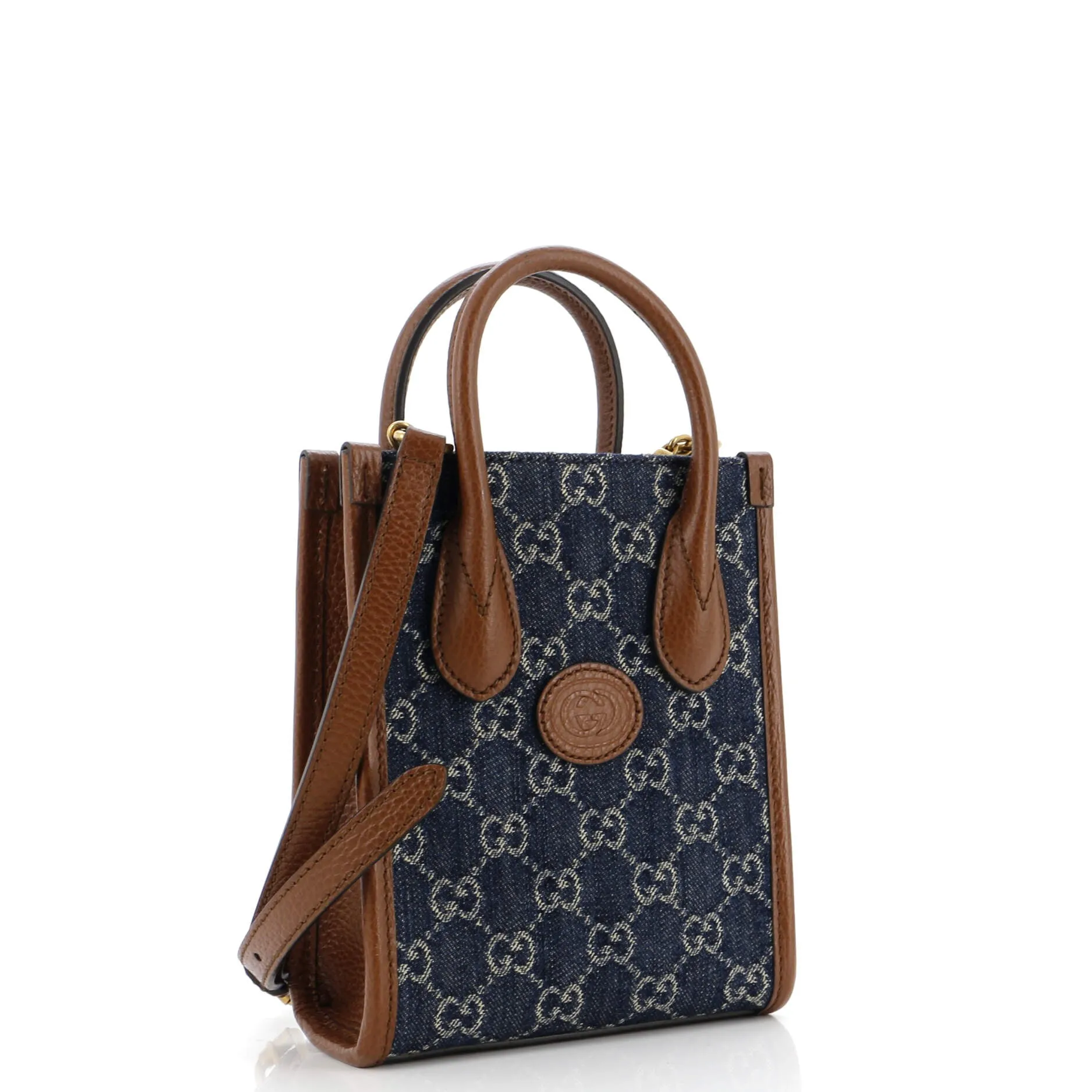Gucci Interlocking G Patch Tote Gg Denim