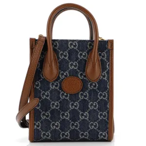 Gucci Interlocking G Patch Tote Gg Denim