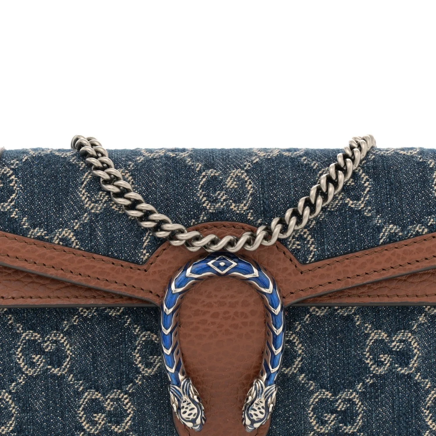 Gucci New Denim Gg Dollar Calfskin