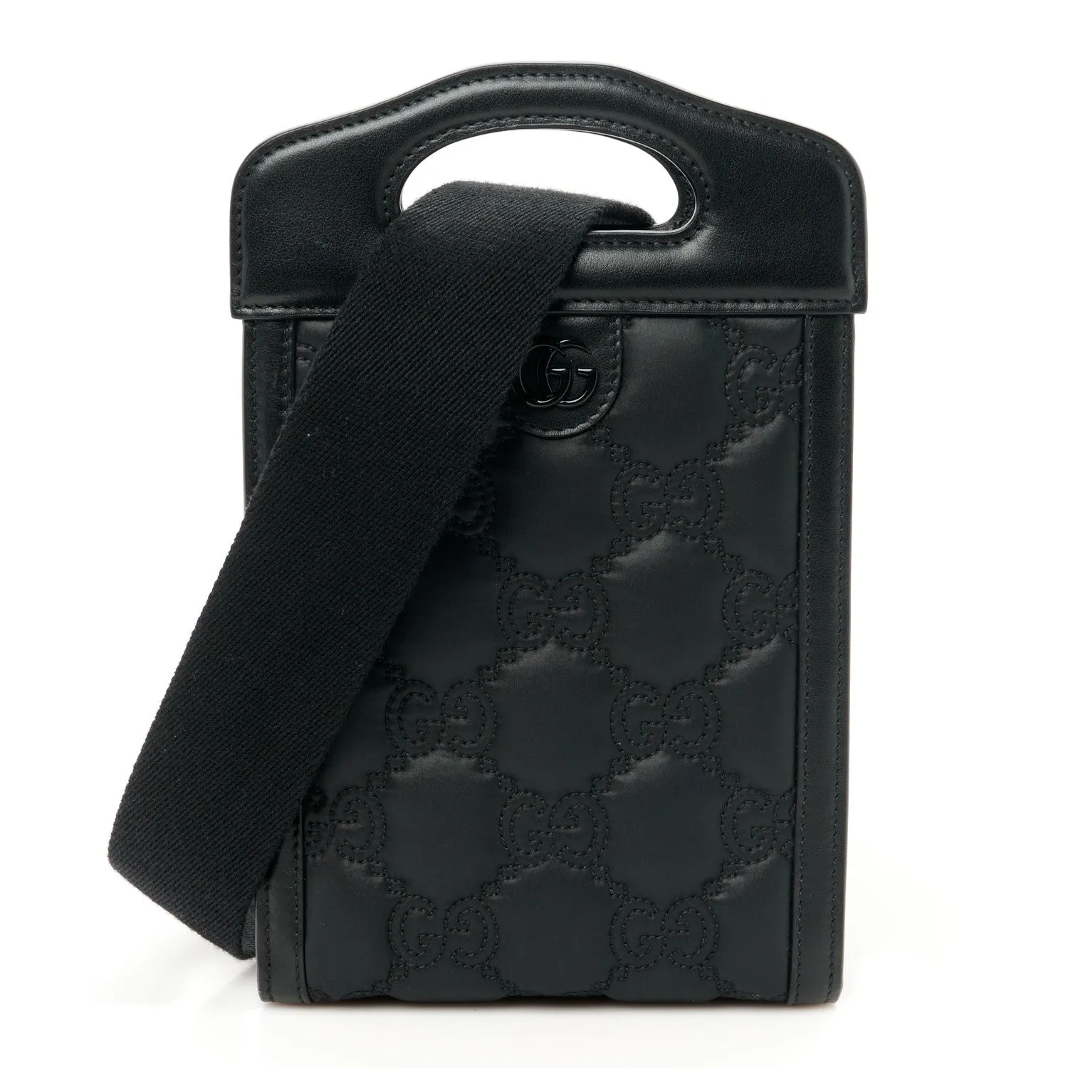 Gucci Nylon Calfskin Enamel Gg Matelasse