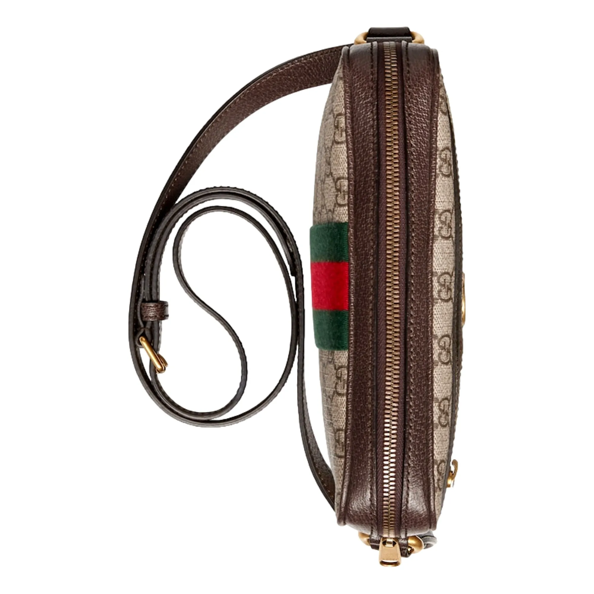 Gucci Ophidia Large GG Supreme Logo Brown Leather Messenger Bag