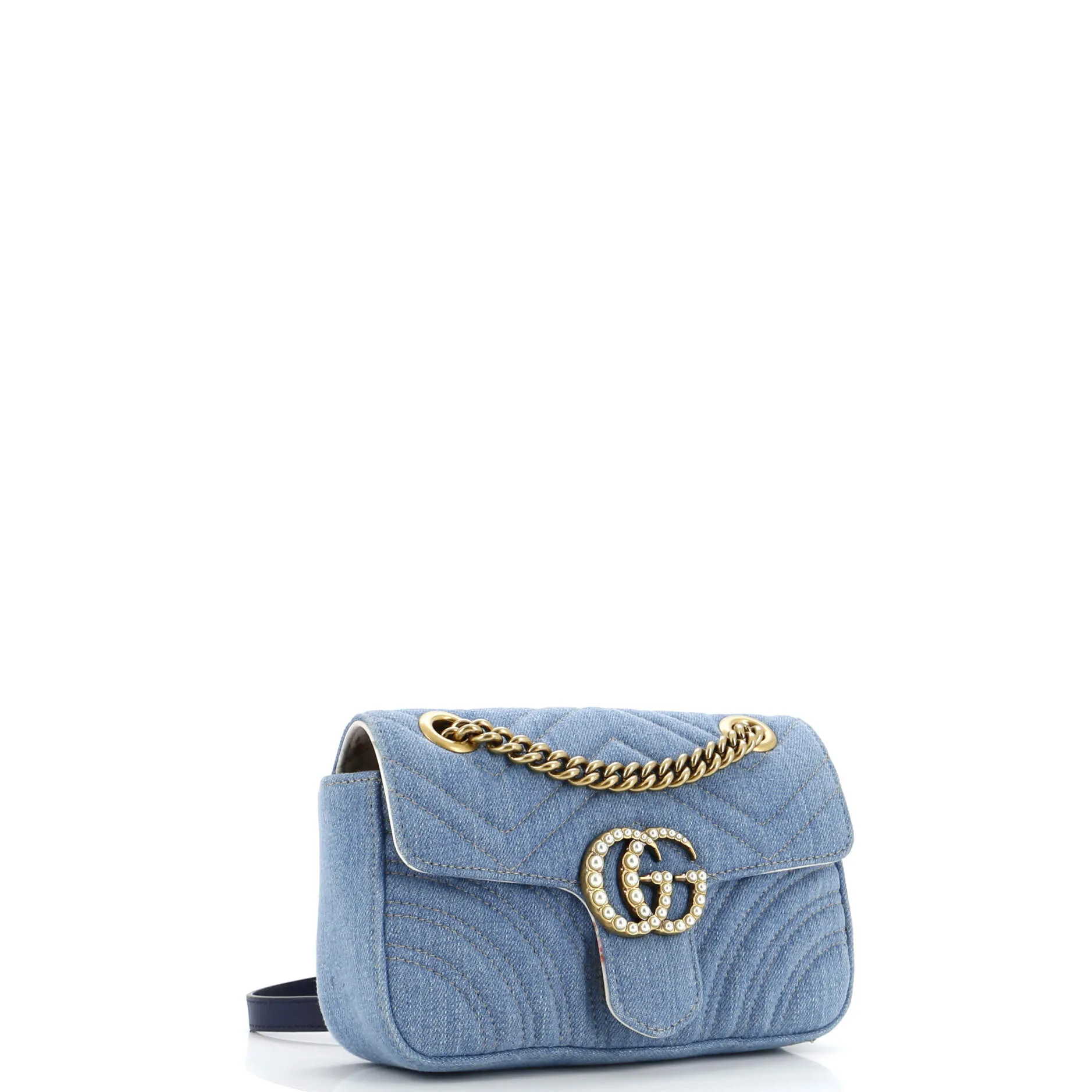 Gucci Pearly Gg Marmont Flap Bag