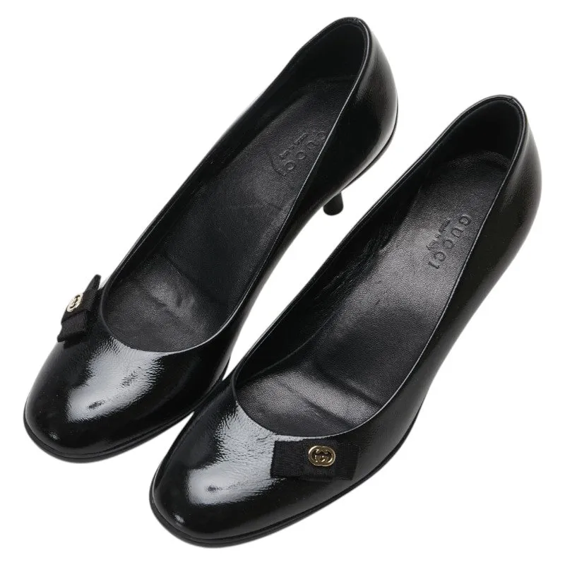Gucci Ribbon Interlocking G Patent Leather Pumps