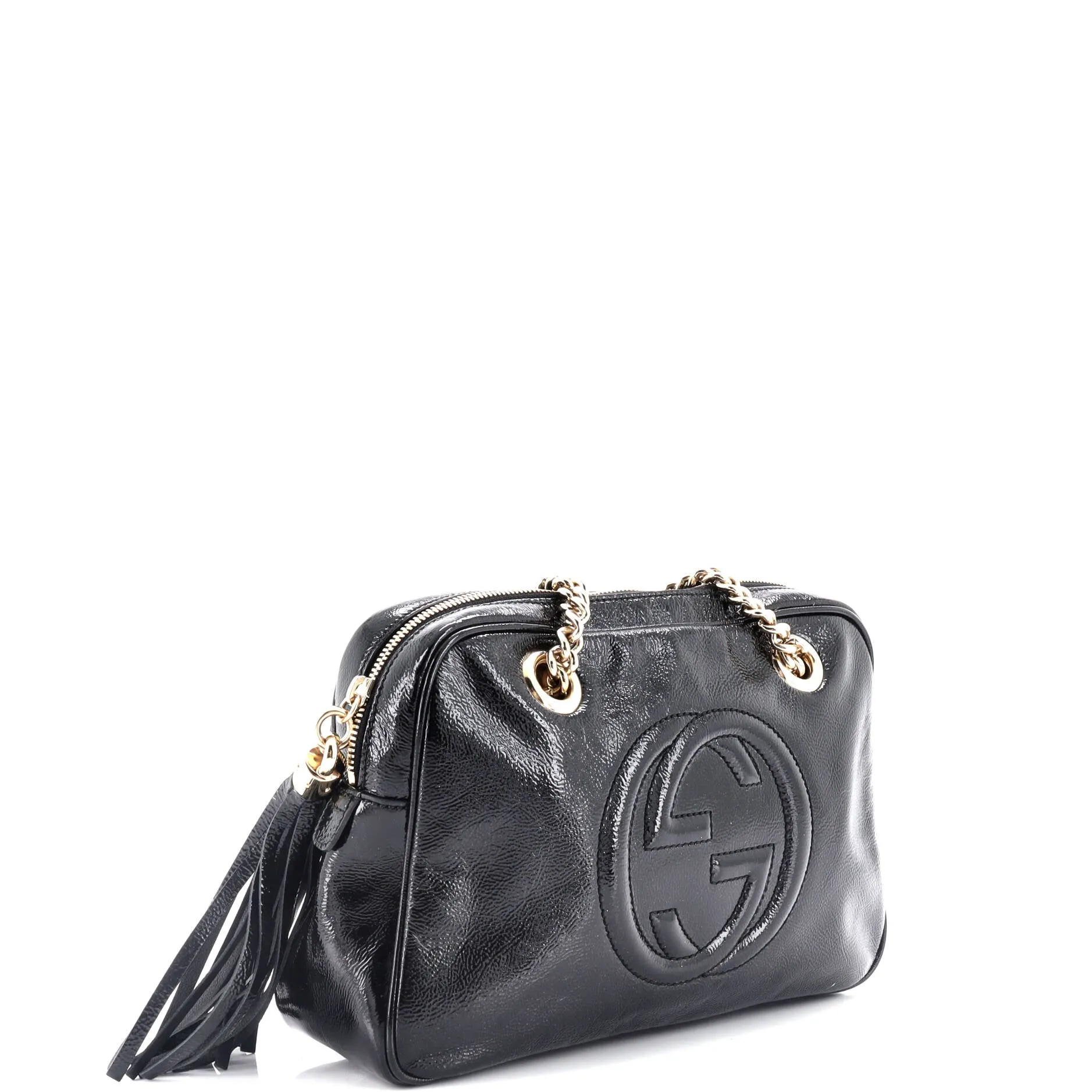 Gucci Soho Chain Zip Shoulder Bag Patent