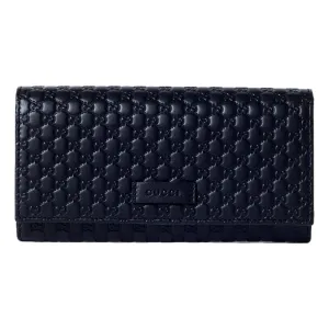 Gucci Women's Black Microguccissima Continental Flap Wallet