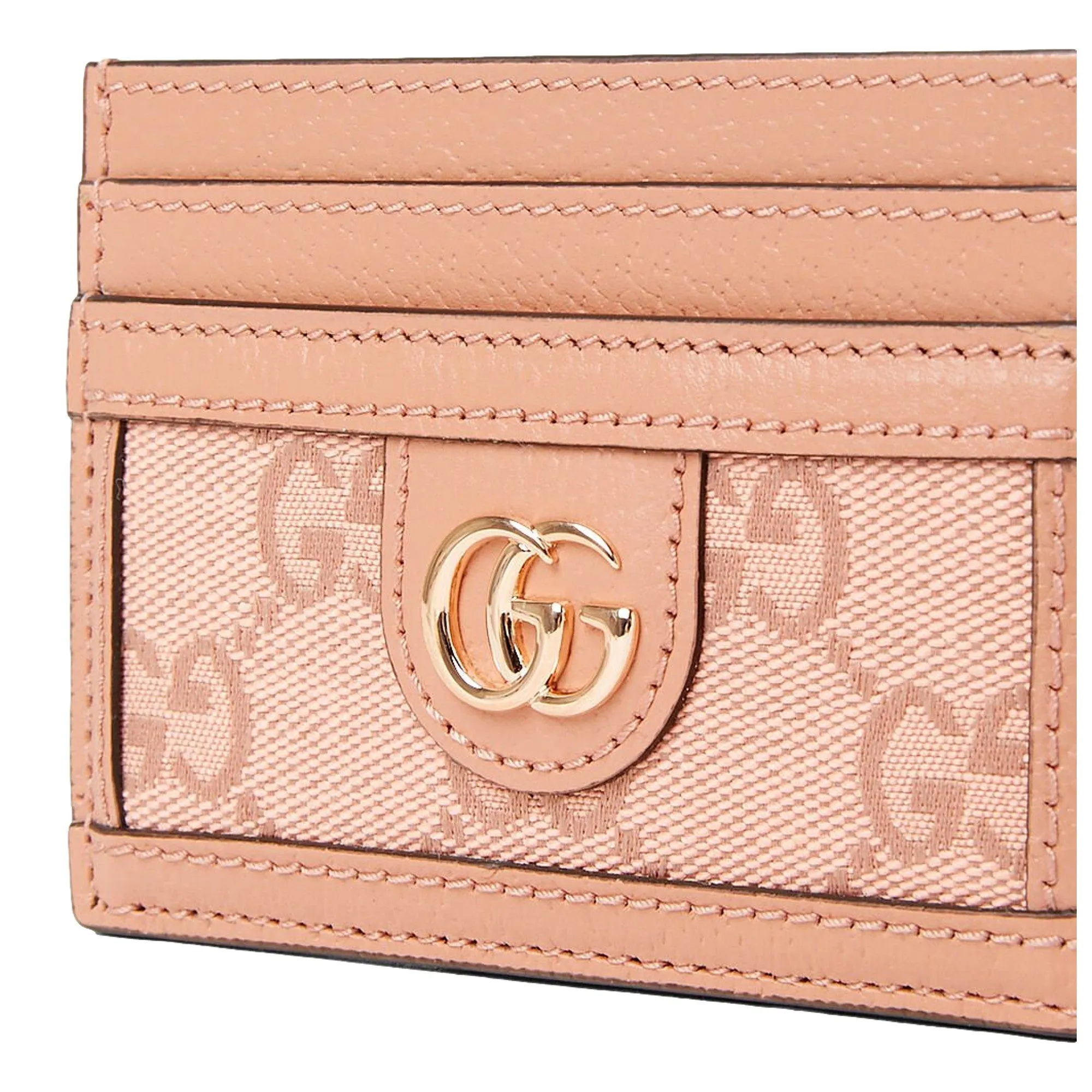 Gucci Womens Ophidia Pink Canvas and Leather GG Card Holder