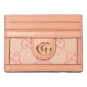 Gucci Womens Ophidia Pink Canvas and Leather GG Card Holder