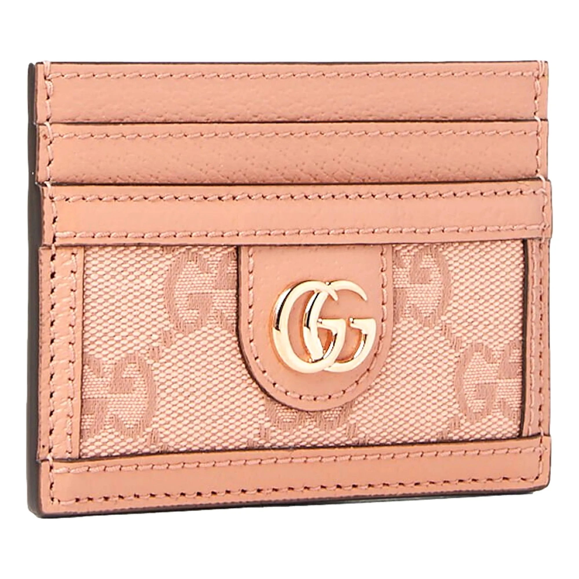 Gucci Womens Ophidia Pink Canvas and Leather GG Card Holder