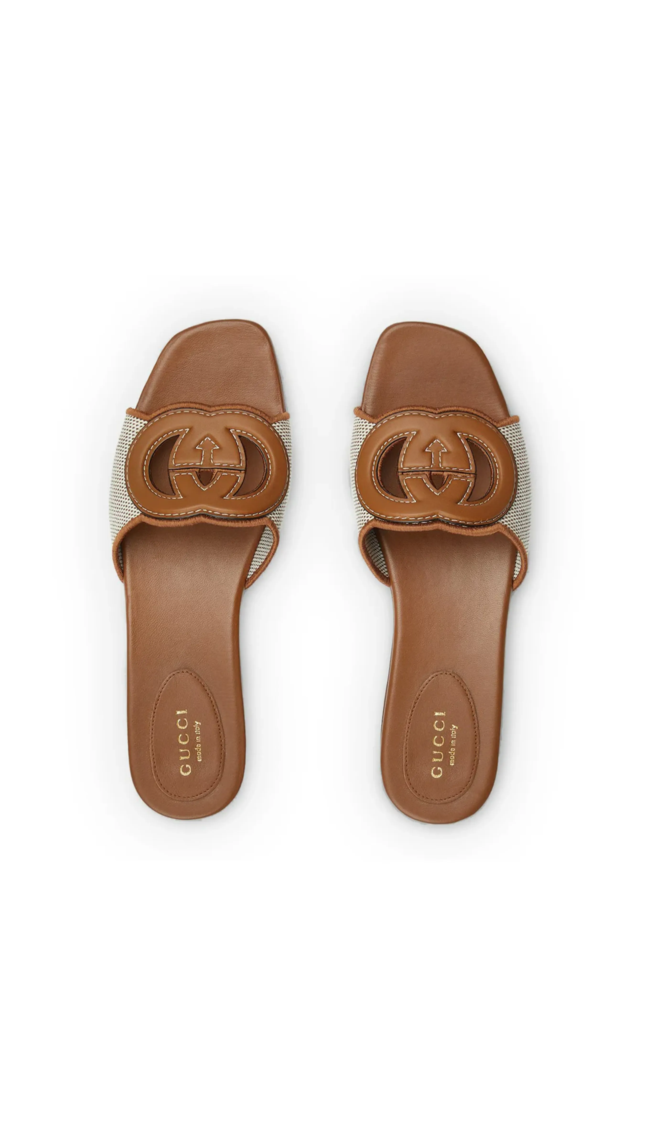 Interlocking G Slide Sandal - Brown