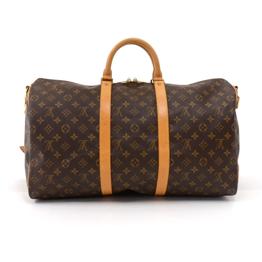 Keepall 50 Bandouliere Monogram Canvas Travel Bag with Strap